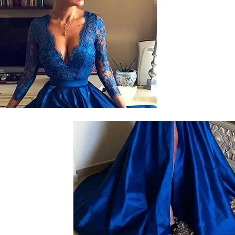 2022-deep-v-neck-woman-evening-dress-party-sexy-side-slit-fashion-printing-temperament-elegant-a-line-court-train-length-prom-dress