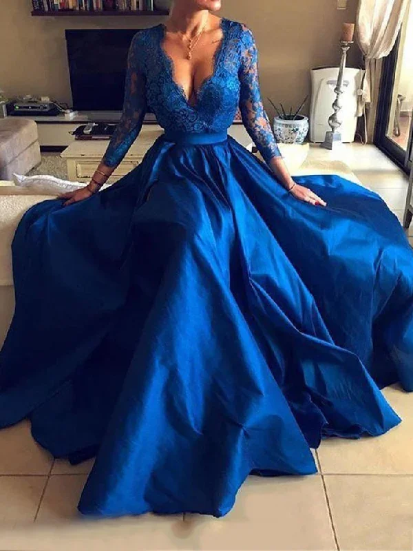 2022-deep-v-neck-woman-evening-dress-party-sexy-side-slit-fashion-printing-temperament-elegant-a-line-court-train-length-prom-dress