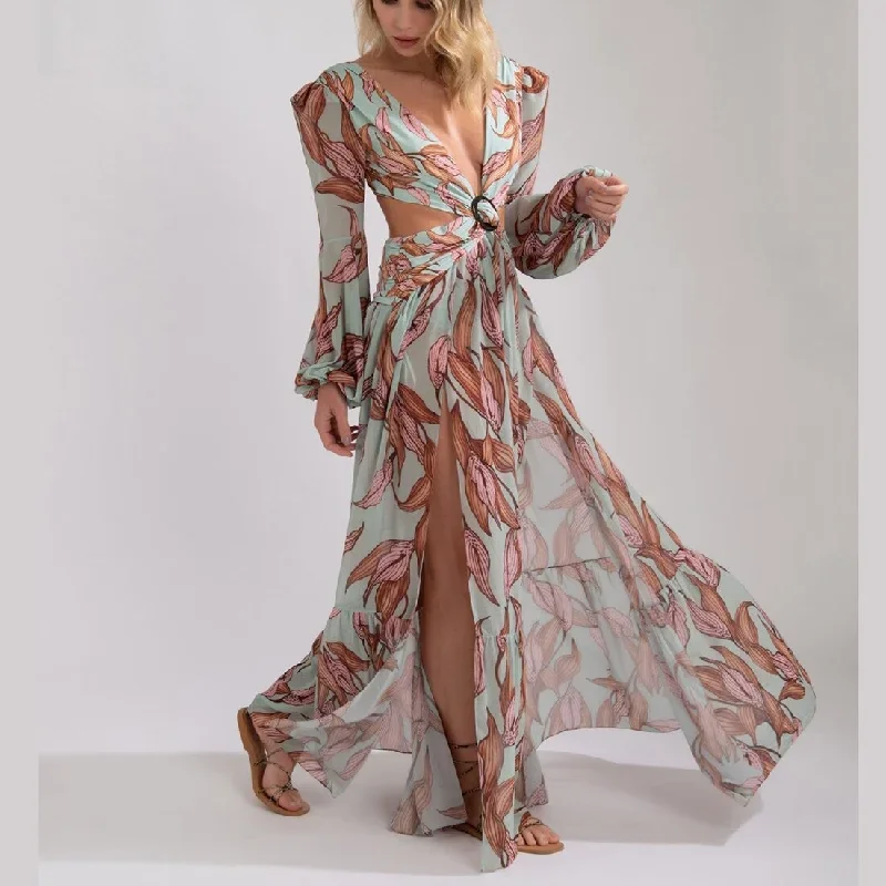 2022-long-puff-sleeves-prom-dresses-printed-lantern-long-sleeved-v-neck-chiffon-waist-slit-beach-exotic-lotus-leaf-sleev-plus-size