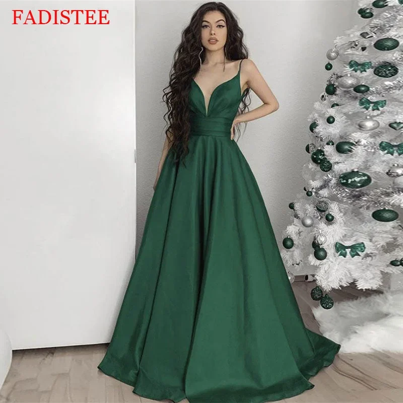 2022-new-style-satin-deep-v-neck-prom-dresses-spaghetti-straps-evening-party-dress-vestidos-de-fiesta-vestido-de-fiesta-de-boda