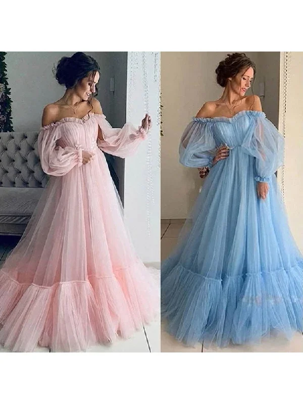 2022-prom-dresses-long-sleeve-off-the-shoulder-gauze-princess-vestido-ball-gown-formal-evening-party-robe