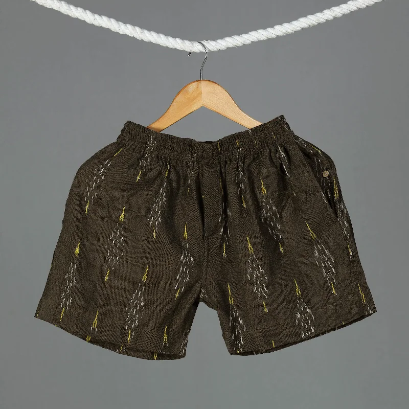 Brown - Pochampally Ikat Cotton Unisex Boxer/Shorts