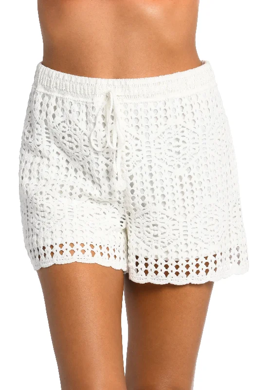 Waverly Covers Crochet Beach Shorts - Ivory