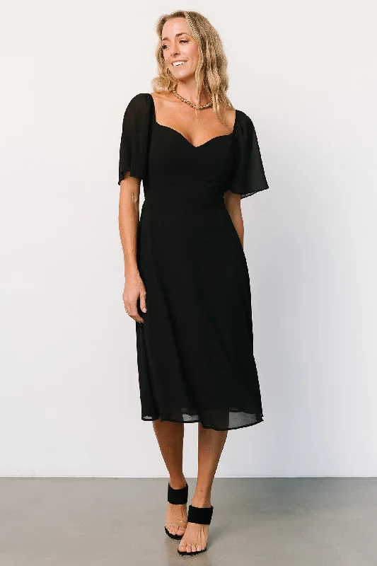 Colette Sweetheart Midi Dress | Black