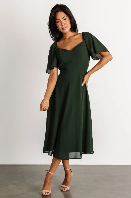 Colette Sweetheart Midi Dress | Evergreen