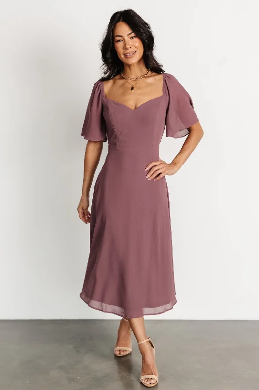 Colette Sweetheart Midi Dress | Vintage Plum