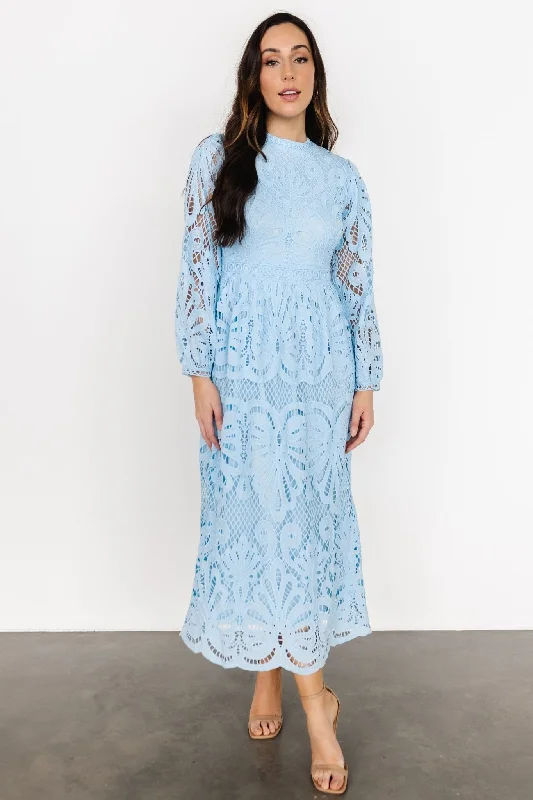 Eldora Lace Midi Dress | Light Blue