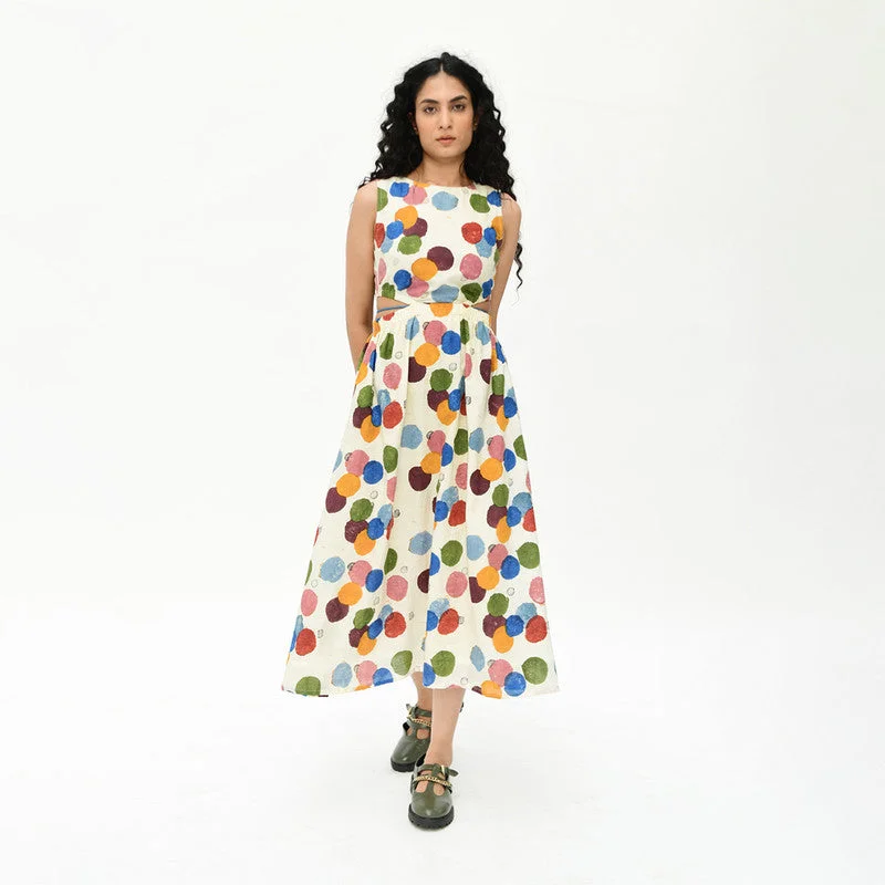 Organic Cotton Midi Dress | Multicolour