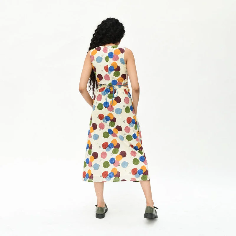 Organic Cotton Midi Dress | Multicolour