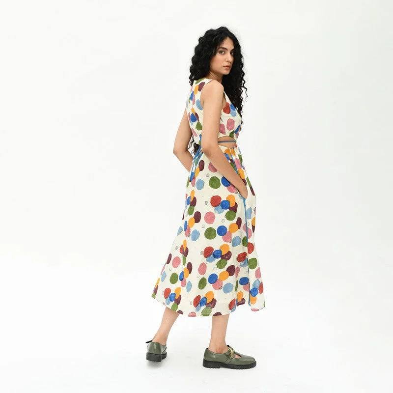 Organic Cotton Midi Dress | Multicolour