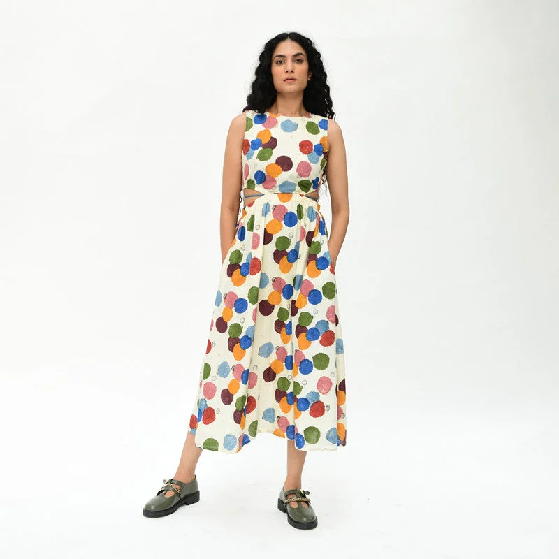 Organic Cotton Midi Dress | Multicolour