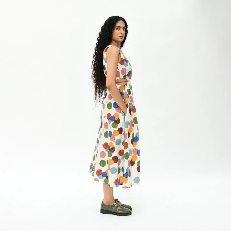 Organic Cotton Midi Dress | Multicolour