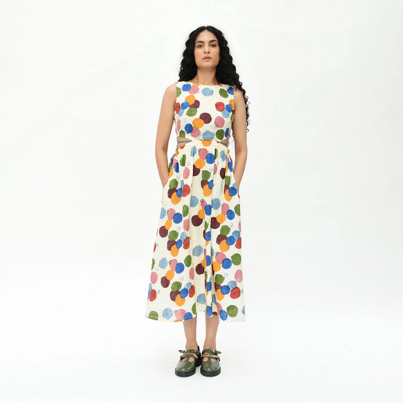 Organic Cotton Midi Dress | Multicolour