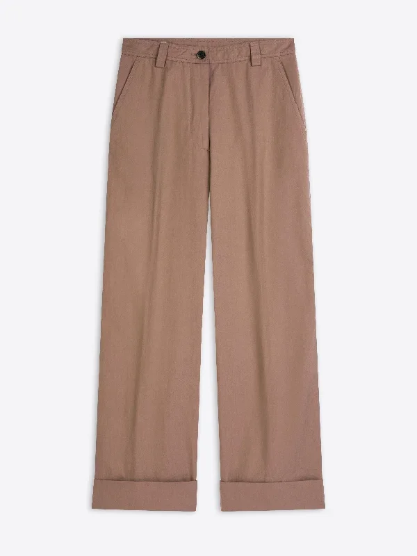 Cuffed cotton pants