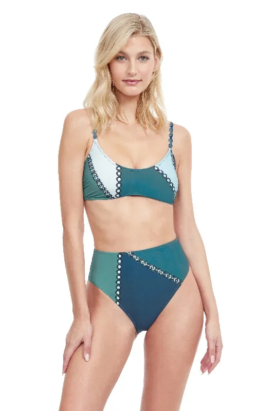 GOTTEX MODERN SHADES BRALETTE BIKINI AND HIGH RISE BIKINI BOTTOM SET