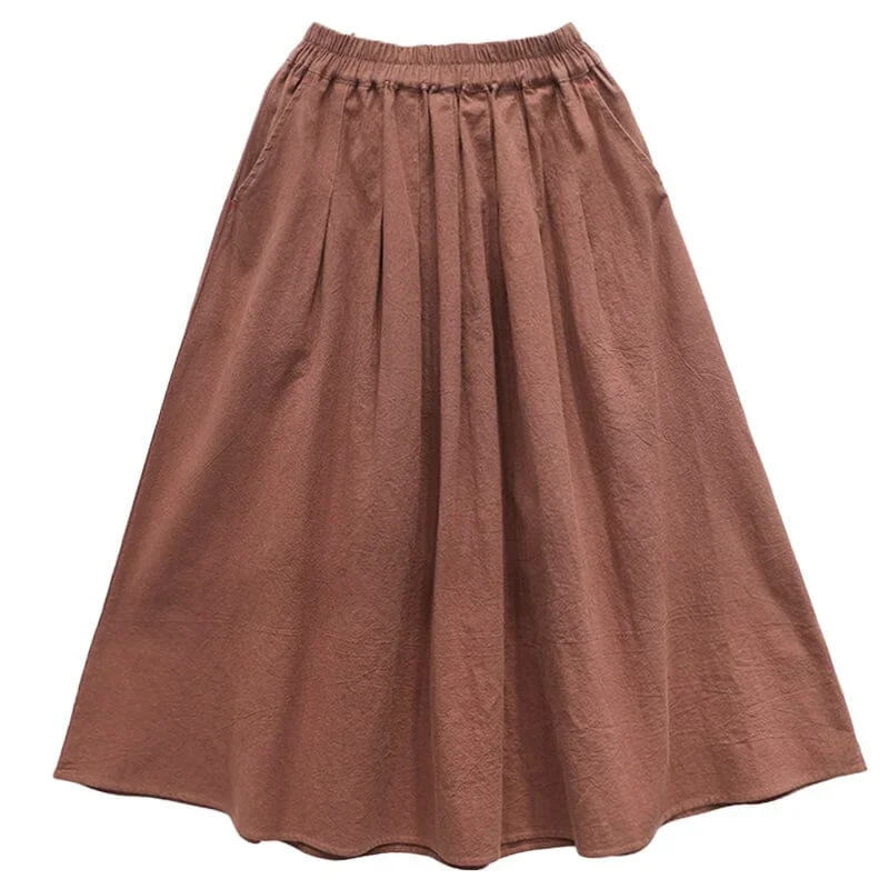 autumn-casual-solid-cotton-loose-skirt