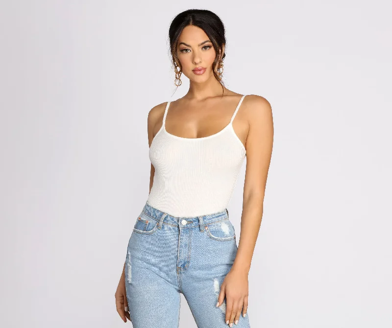 Basic Ribbed Knit Bodysuit