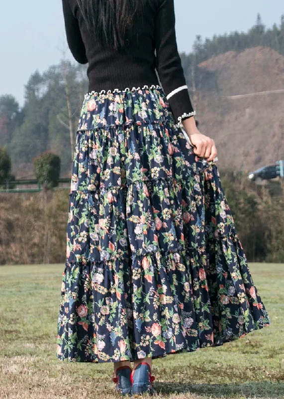 beautiful-blue-wrinkled-print-high-waist-patchwork-cotton-skirts-fall