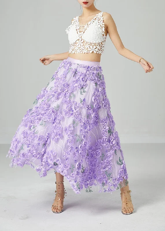 beautiful-light-purple-embroideried-floral-tulle-skirts-summer