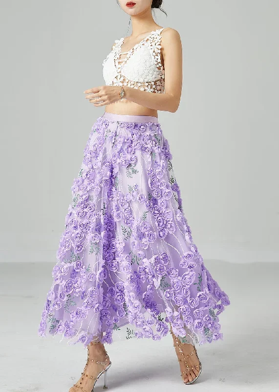 beautiful-light-purple-embroideried-floral-tulle-skirts-summer