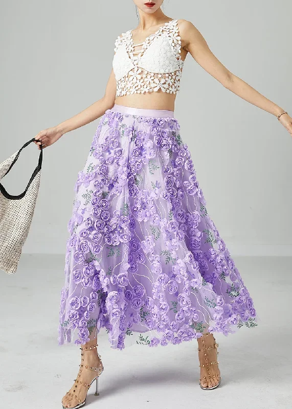 beautiful-light-purple-embroideried-floral-tulle-skirts-summer