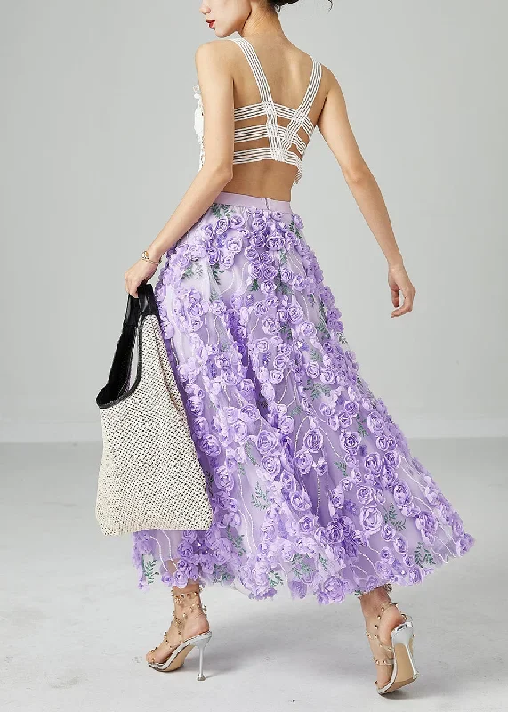 beautiful-light-purple-embroideried-floral-tulle-skirts-summer