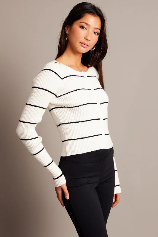 beige-stripe-fitted-cardigan-long-sleeve-round-neck-stripe-kn2641-40jb-2