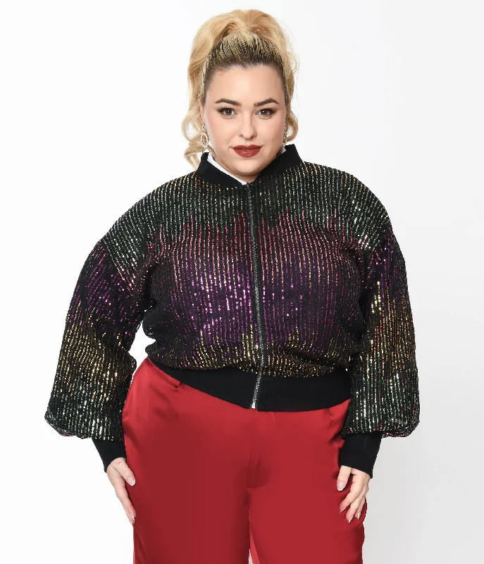 black-multicolor-sequin-bomber-jacket