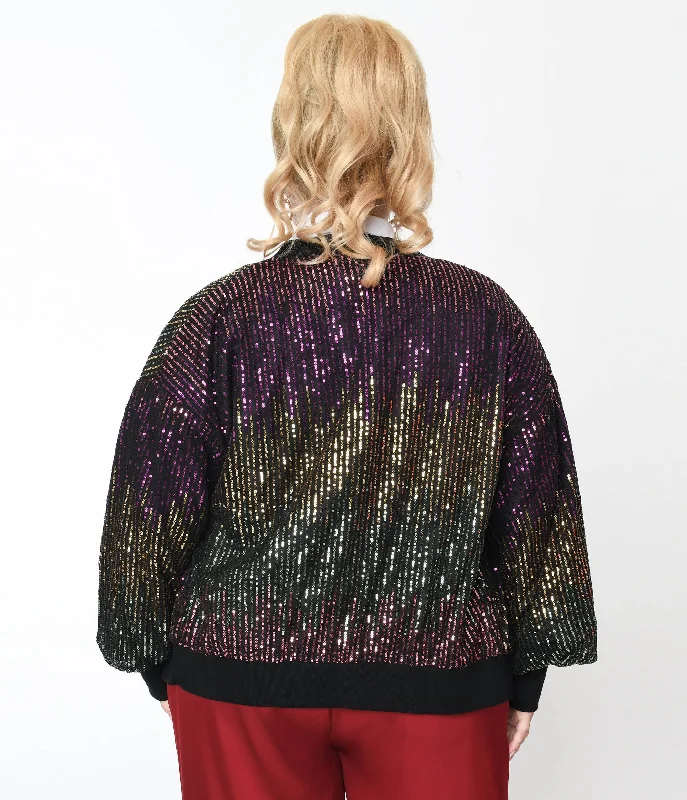 black-multicolor-sequin-bomber-jacket