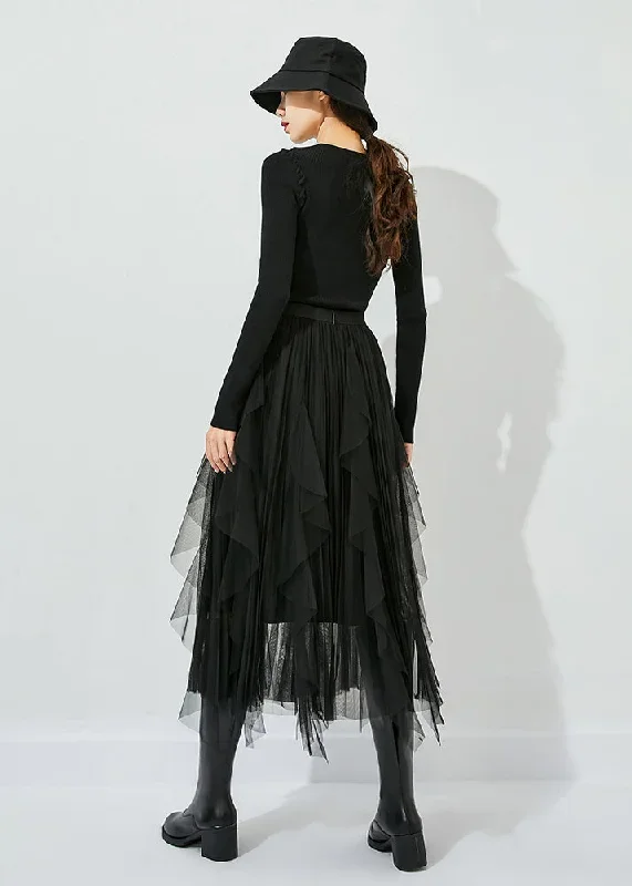 black-tulle-holiday-a-line-skirts-high-waist-oversized-summer