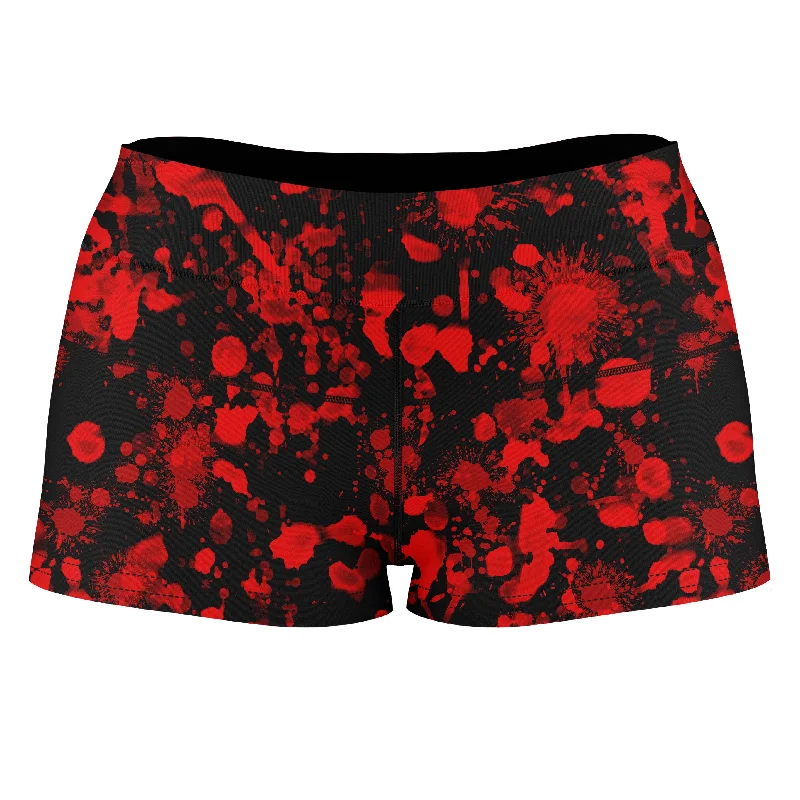 Bloody Black High-Waisted Women's Shorts