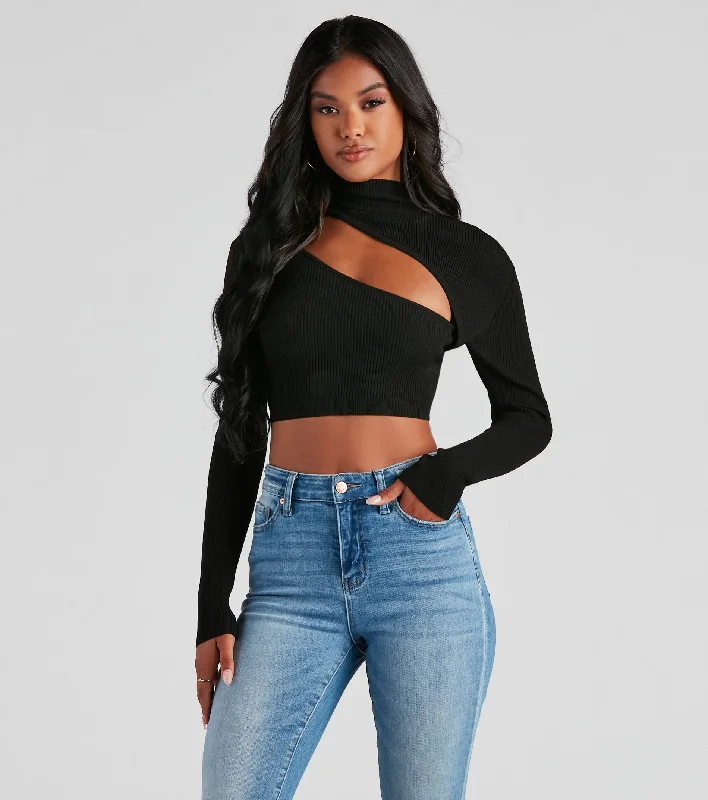 Bold Beauty Ribbed Cutout Crop Top