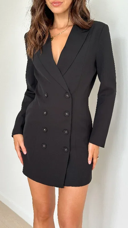 Cody Blazer Dress - Black