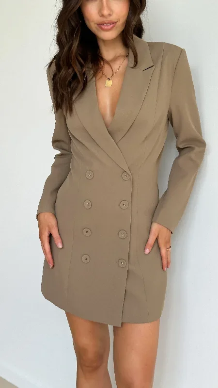 Cody Blazer Dress - Brown