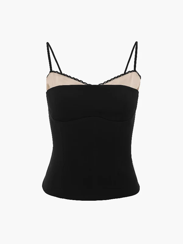 contrast-binding-lace-trim-cami-top