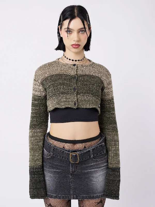 Drea Green Extreme Cropped Cardigan