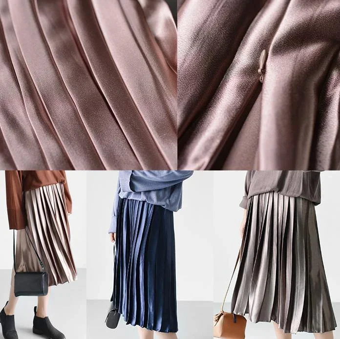 dull-pink-pleated-skirts-new-casual-maxi-skirts