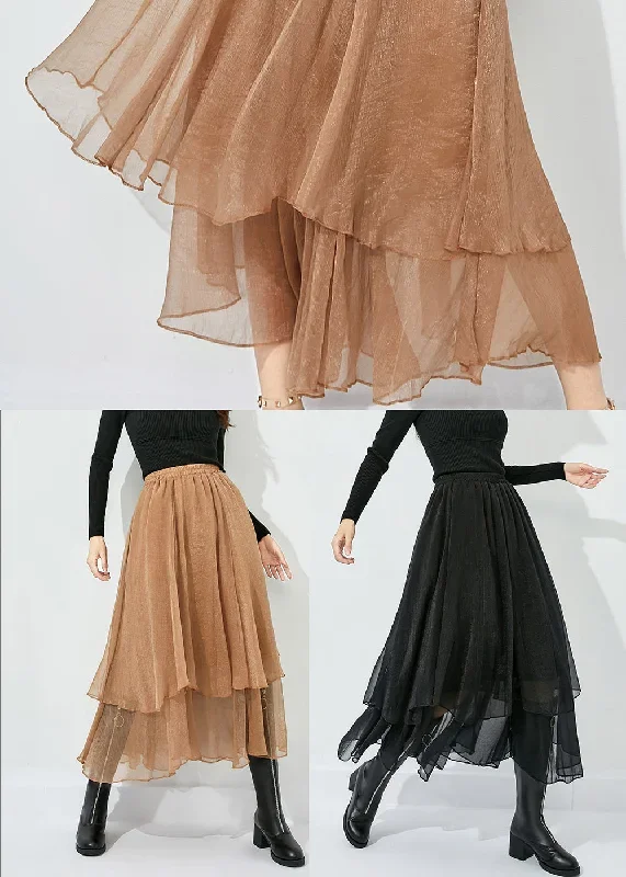 elegant-black-high-waist-layered-design-tulle-skirt-summer