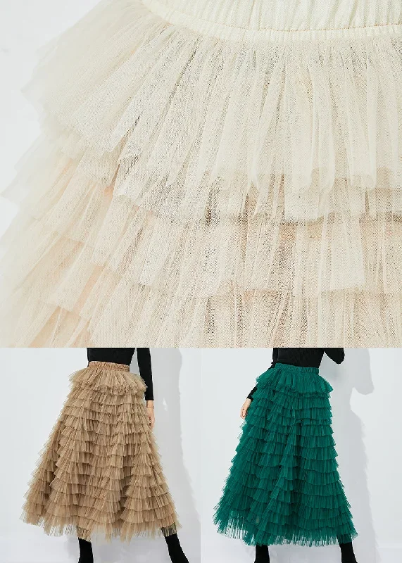 elegant-blackish-green-high-waist-layered-tulle-skirts-summer