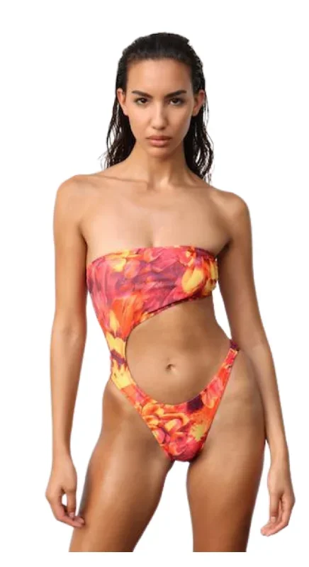 ELLE CUT-OUT ONE PIECE - TANGERINE