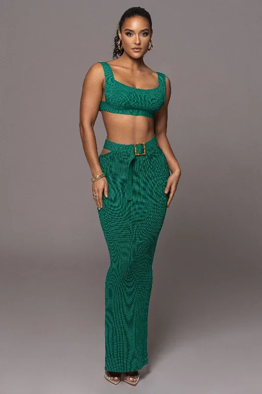 Emerald Nikole Ribbed Skirt Set