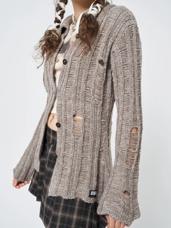 gem-sand-distressed-knit-cardigan