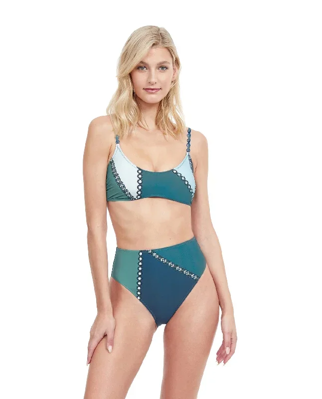 Gottex Modern Shades Bralette Bikini And High Rise Bikini Bottom Set