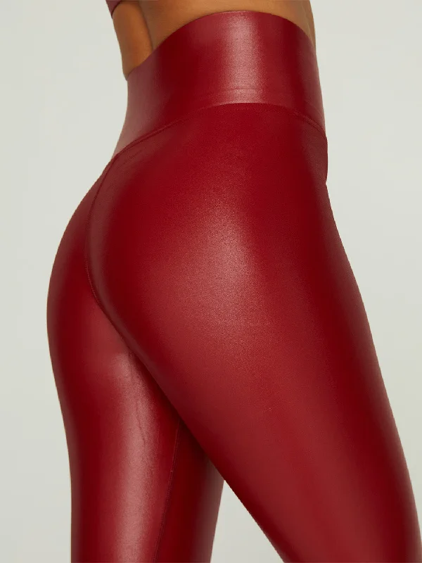 High Rise 7/8 Legging in Takara Shine - Rum Wine