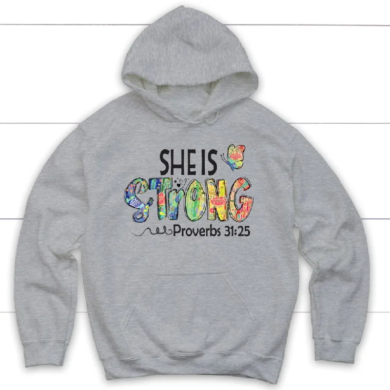 hoodie-she-is-strong-proverbs-31-25-butterfly