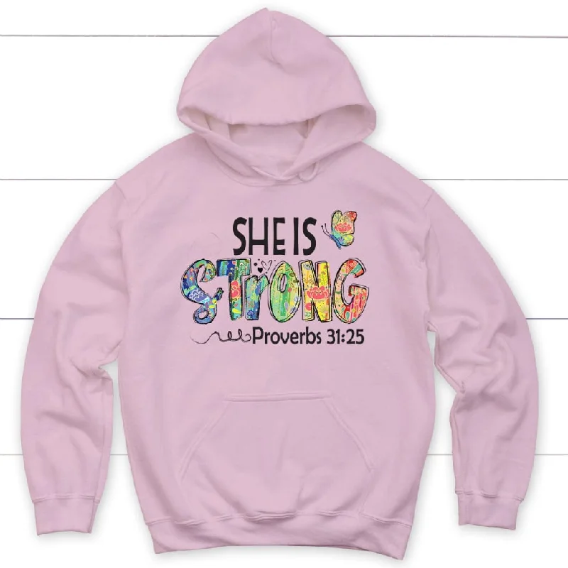 hoodie-she-is-strong-proverbs-31-25-butterfly