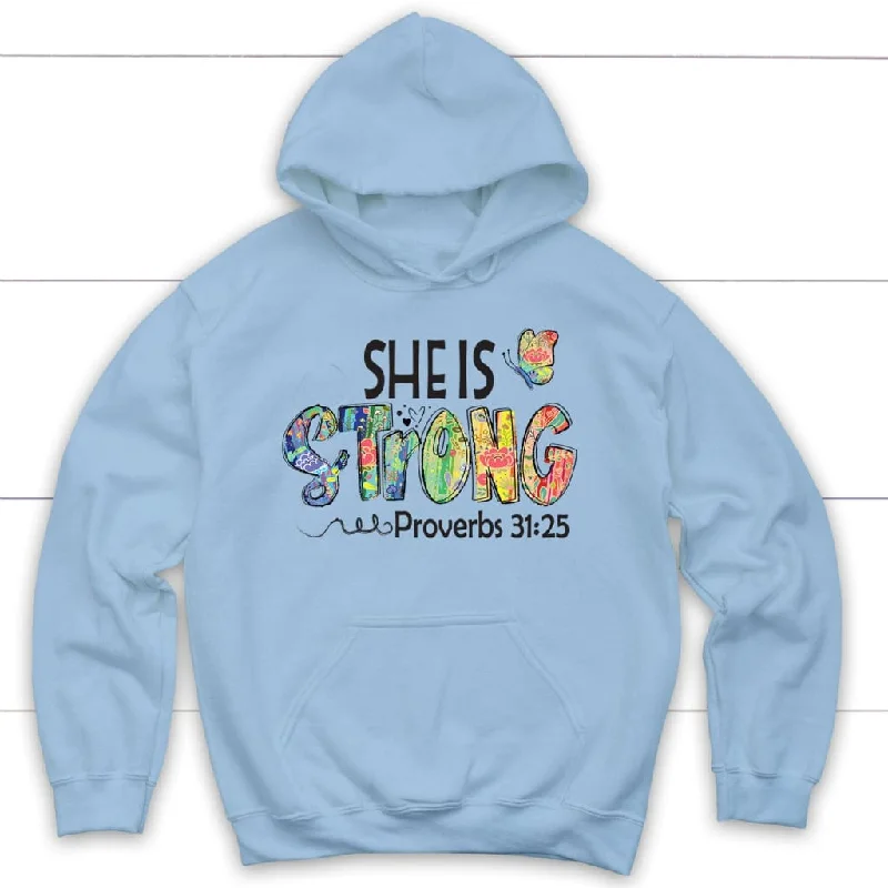 hoodie-she-is-strong-proverbs-31-25-butterfly