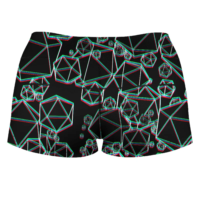 icosahedron-madness-glitch-high-waisted-womens-shorts