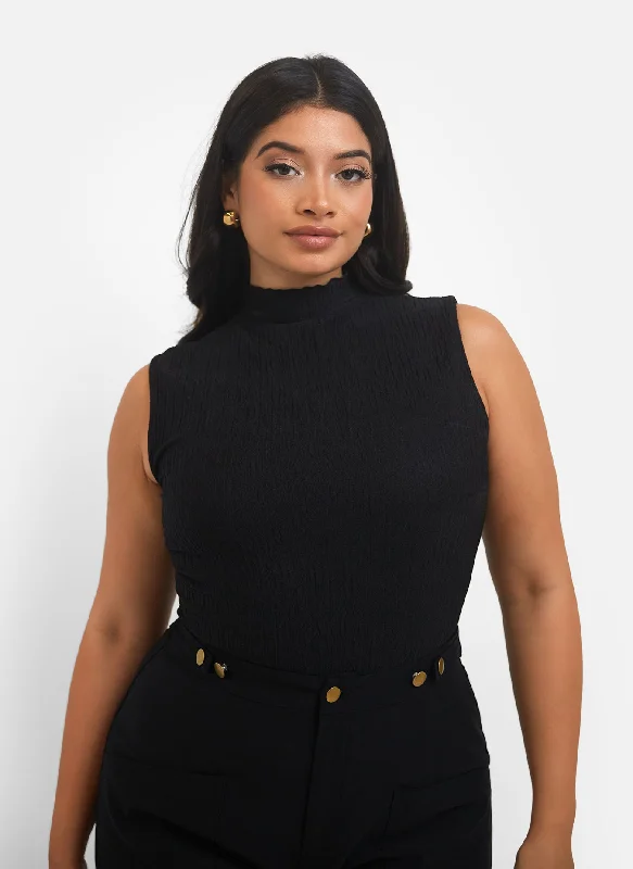 Janet Textured High Neck Bodysuit