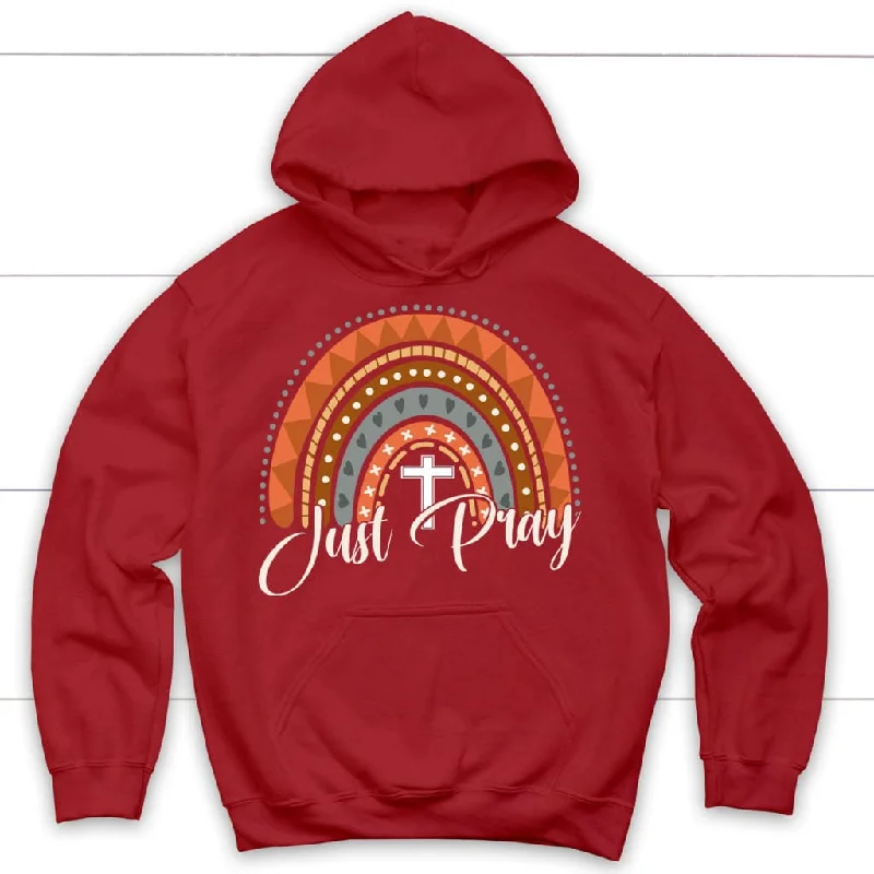 just-pray-boho-rainbow-christian-hoodie